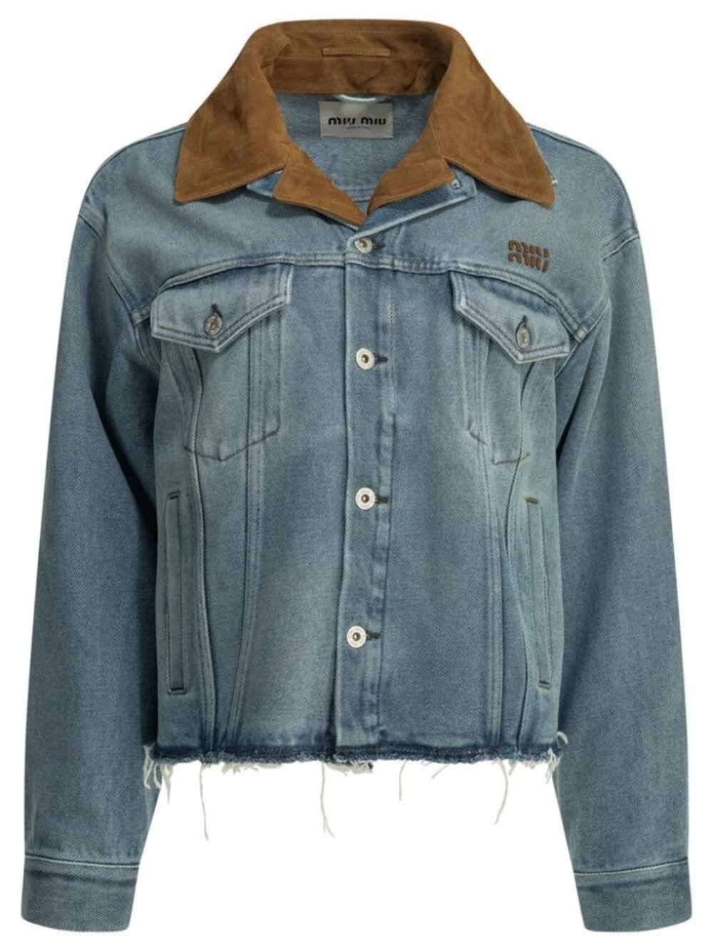 Miu Miu Denim Jacket With Logo Tag Size 40 Women